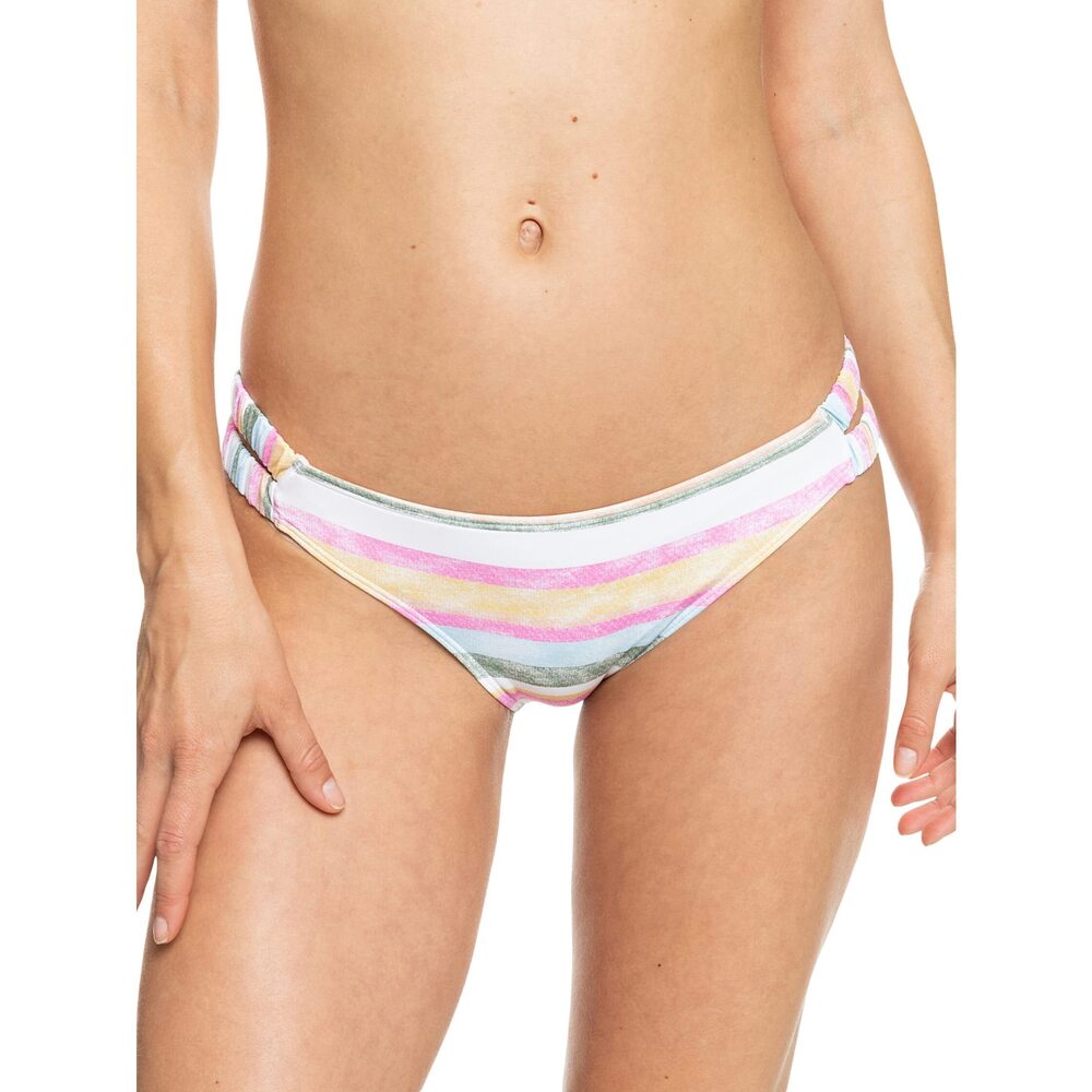 Roxy Women's Multicolor Striped Bikini Swim Bottoms L NWT